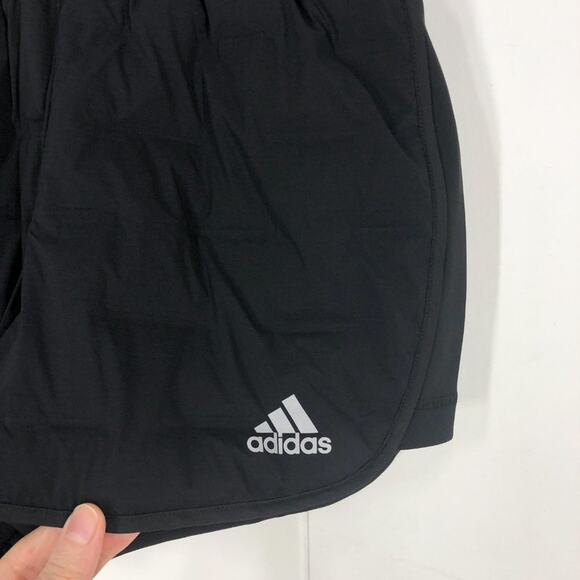 Adidas X-City Padded Running Short High Rise Drawstring Pockets 4" Size XS Black - Picture 3 of 15